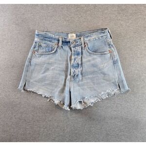 Citizen Of Humanity Shorts Womens 27 Denim Marlow Vintage Fit Distressed Raw Hem
